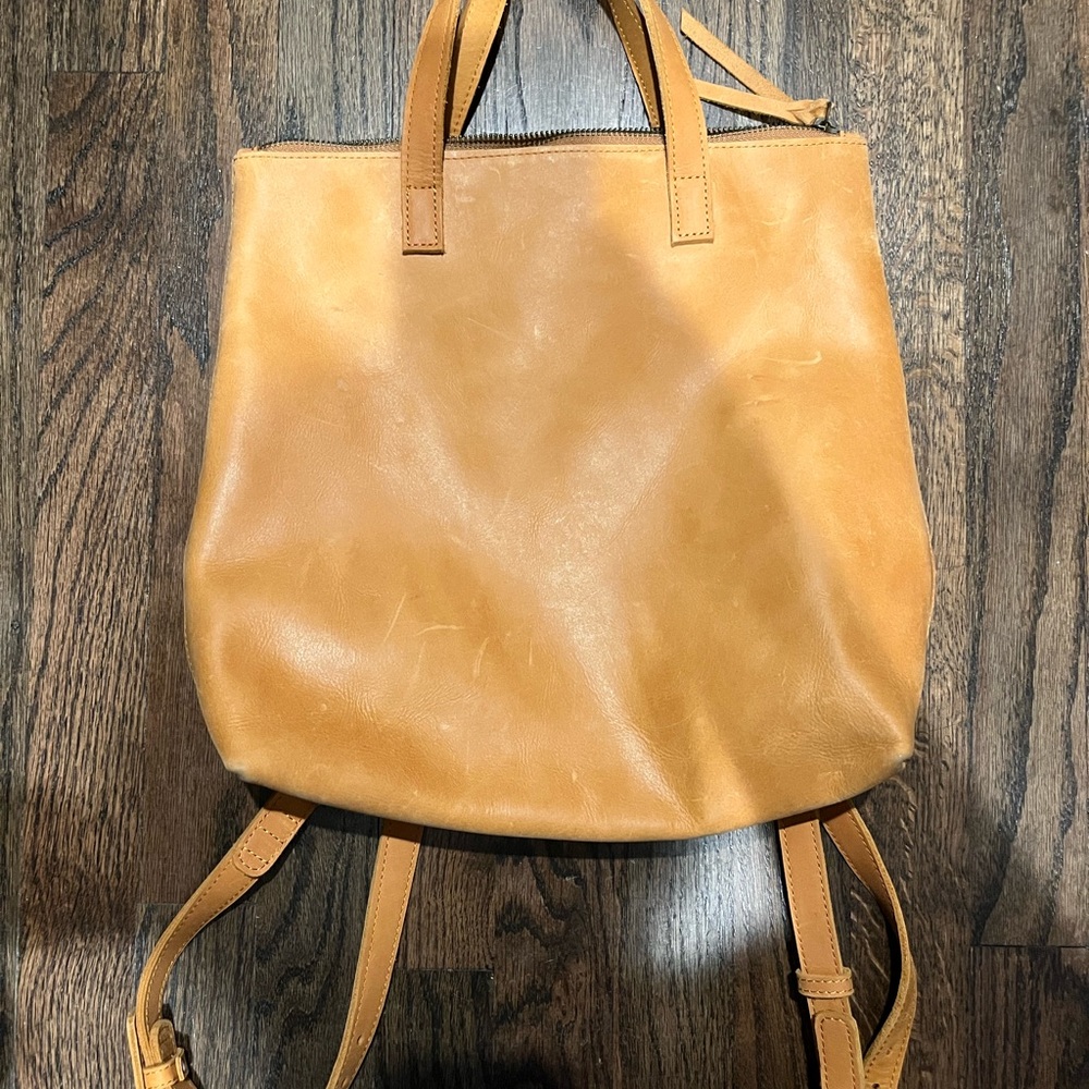 ABLE Abera convertible backpack in cognac